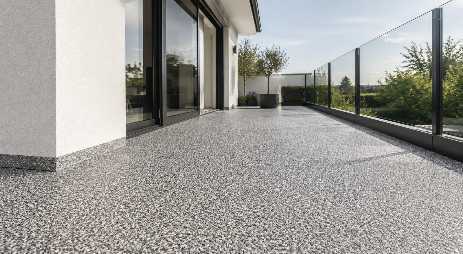 Steinteppich Terrasse Detail